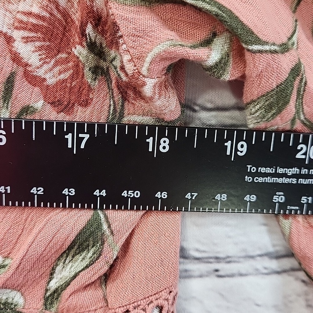 Torrid Floral Peasant Top Womens Plus Sz 00 Peach Cottagecore - Picture 9 of 11